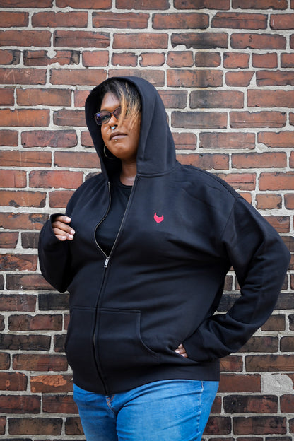 Devil Heart "Oversized" Zip-Up Hoodie