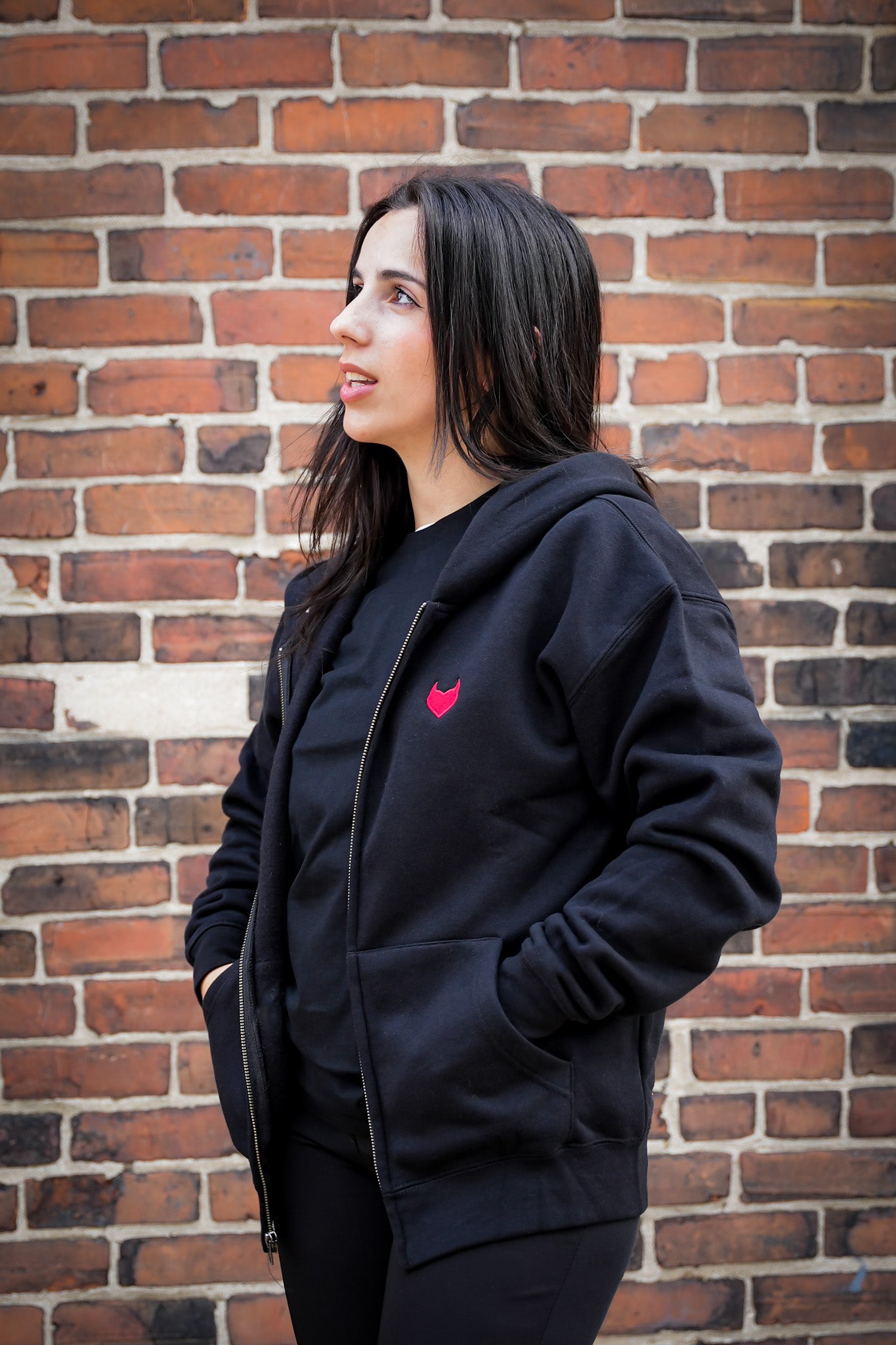 Devil Heart "Oversized" Zip-Up Hoodie