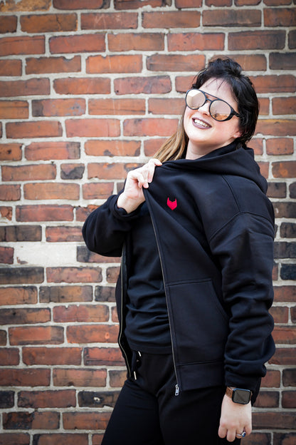 Devil Heart "Oversized" Zip-Up Hoodie
